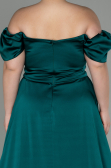 Robe de Soirée Grande Taille Longue Satin Émeraude ABU2923