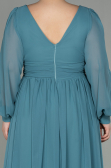 Robe Grande Taille Longue Mousseline Turquoise ABU1988