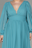 Robe Grande Taille Mousseline Longue Menthe ABU1988