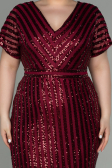 Robe de Soirée Grande Taille Courte Rouge Bordeaux ABK686