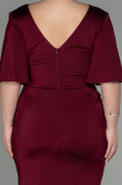 Robe Grande Taille Longue Rouge Bordeaux ABU2441