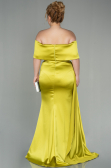 Robe Grande Taille Satin Longue Pistache vert ABU2873