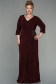 Robe Grande Taille Longue Rouge Bordeaux ABU2922