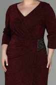 Robe Grande Taille Longue Rouge Bordeaux ABU2922