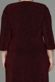 Robe Grande Taille Longue Rouge Bordeaux ABU2922