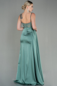 Robe De Soirée Satin Longue Turquoise ABU2130