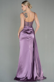 Robe De Soirée Satin Longue Lavande ABU2130