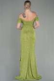 Robe de Soirée Longue Squameuse Pistache vert ABU2954