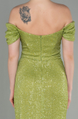 Robe de Soirée Longue Squameuse Pistache vert ABU2954