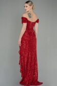 Robe de Soirée Longue Squameuse Rouge ABU2954