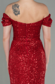Robe de Soirée Longue Squameuse Rouge ABU2954