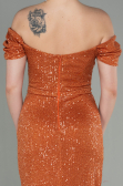 Robe de Soirée Longue Squameuse Orange ABU2954