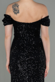 Robe de Soirée Longue Squameuse Noir ABU2954