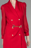 Robe de Cérémonie Courte Mousseline Rouge ABK1663