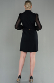 Robe de Cérémonie Courte Mousseline Noir ABK1663