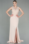 Robe de Soirée Longue Beige ABU2950
