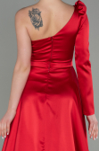 Robe De Soirée Satin Longue Rouge ABU2610