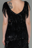 Robe de Cérémonie Courte Squameuse Noir ABK1674