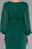 Robe de Soirée Longue Mousseline Émeraude ABU2818