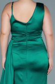 Robe de Soirée Grande Taille Longue Satin Émeraude ABU2599