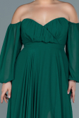 Robe de Soirée Grande Taille Longue Mousseline Émeraude ABU2597