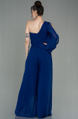 Robe de Cérémonie Longue Mousseline Bleu Saxe ABT078