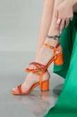 Chaussure de soirée Satin Orange ABS1104