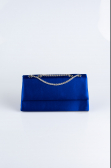 Sac de Soirée Luxe Satin Bleu Saxe SH818