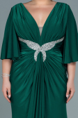Robe de Soirée Grande Taille Longue Satin Émeraude ABU2646