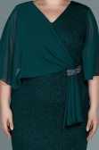 Robe de Soirée Grande Taille Midi Émeraude ABK1610