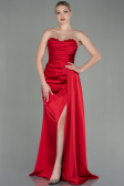 Robe de Soirée Longue Satin Rouge ABU2965