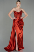 Robe De Soirée Satin Longue Marron clair ABU2127