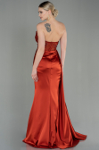 Robe De Soirée Satin Longue Marron clair ABU2127