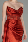 Robe De Soirée Satin Longue Marron clair ABU2127