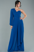 Robe de Cérémonie Longue Mousseline Bleu Saxe ABT078