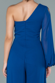 Robe de Cérémonie Longue Mousseline Bleu Saxe ABT078