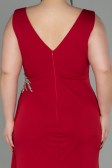 Robe de Soirée Grande Taille Longue Rouge ABU2934
