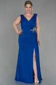 Robe de Soirée Grande Taille Longue Bleu Saxe ABU2934