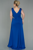 Robe de Soirée Grande Taille Longue Bleu Saxe ABU2934