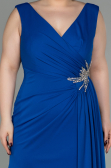 Robe de Soirée Grande Taille Longue Bleu Saxe ABU2934