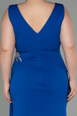 Robe de Soirée Grande Taille Longue Bleu Saxe ABU2934