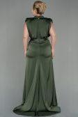 Robe Grande Taille Longue Satin Kaki ABU2969
