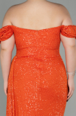 Robe Grande Taille Longue Squameuse Orange ABU2973