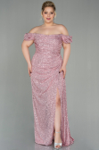 Robe Grande Taille Longue Squameuse Poudre ABU2973