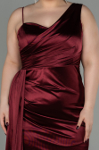 Robe Grande Taille Longue Rouge Bordeaux ABU2932