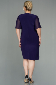 Robe de Soirée Grande Taille Courte Mousseline Violet ABK1299