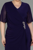 Robe de Soirée Grande Taille Courte Mousseline Violet ABK1299