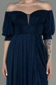 Robe de Soirée Longue Bleu Marine ABU2983