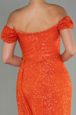 Robe de Soirée Longue Squameuse Orange ABU2987