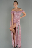 Robe de Soirée Longue Squameuse Poudre ABU2987